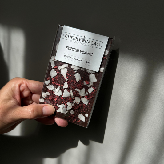 Raspberry and Coconut by Cheeky Cacao 100g